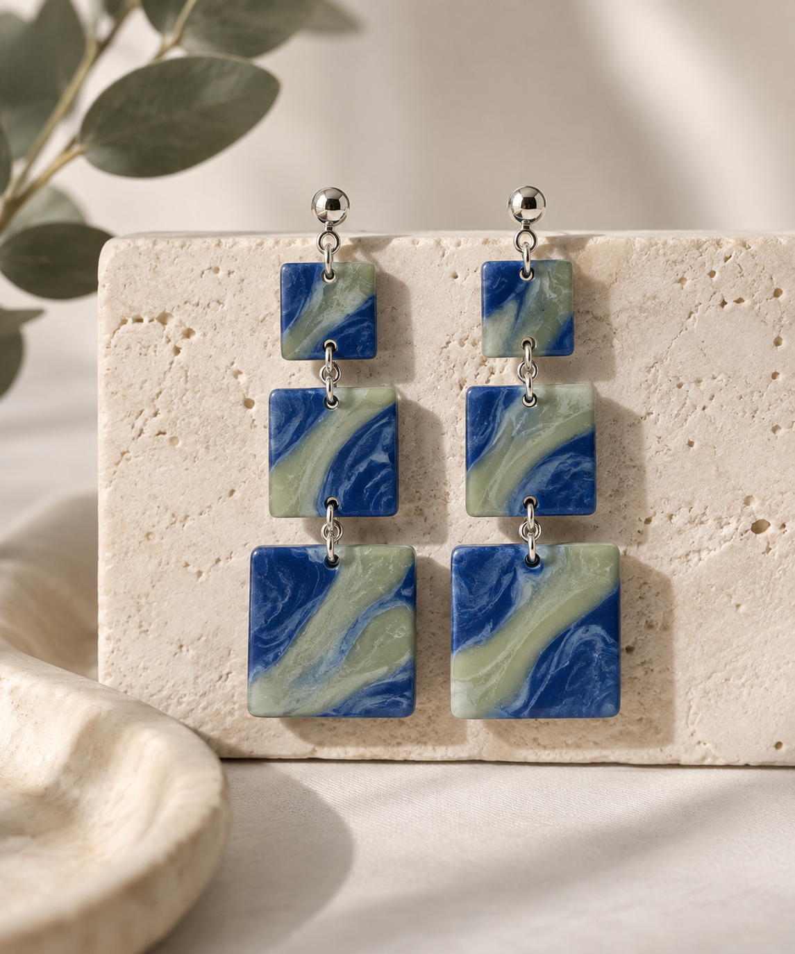 Pendientes marmoleados