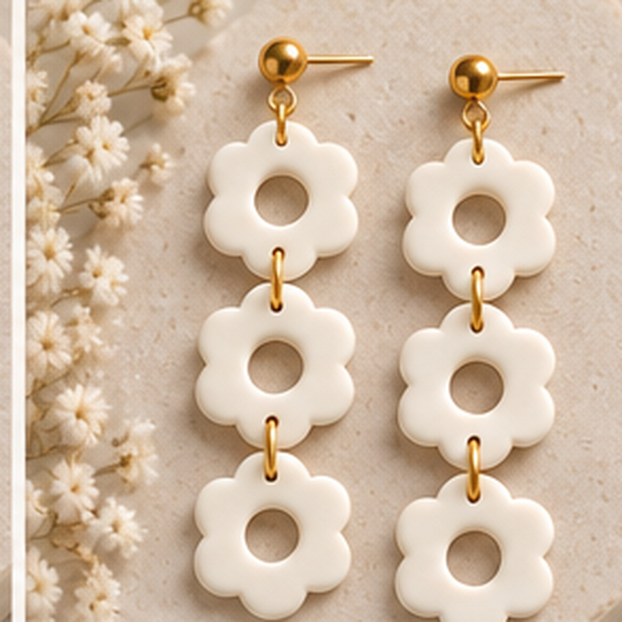 Pendientes personalizados blanco hueso