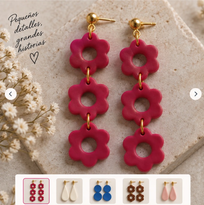 Pendientes personalizados de arcilla polimérica